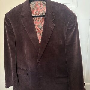 Lauren Ralph Lauren Men’s Brown Corduroy Blazer Sport 48R (2XL), Paisley Lining